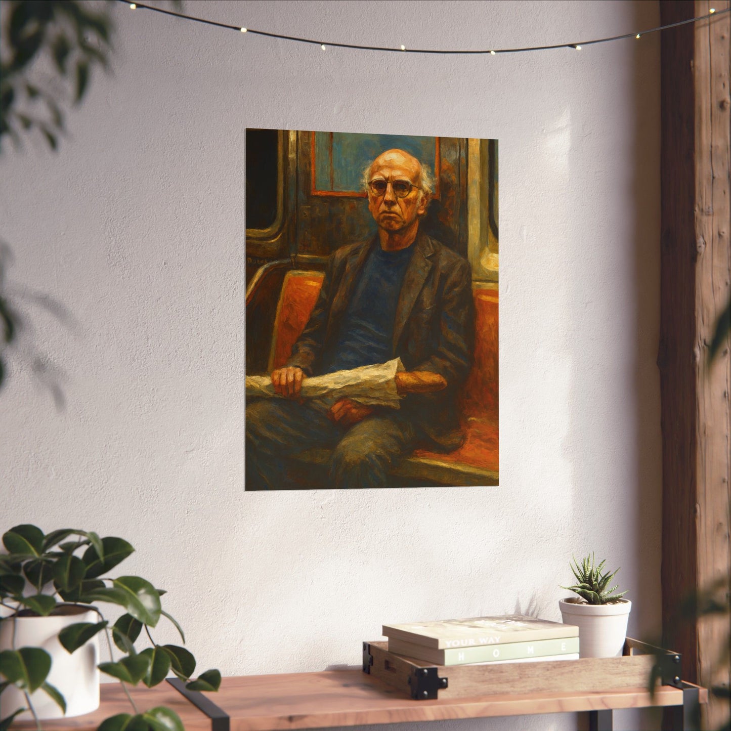 Larry David Subway Portrait Matte Poster — Vintage Pop Culture Wall Art
