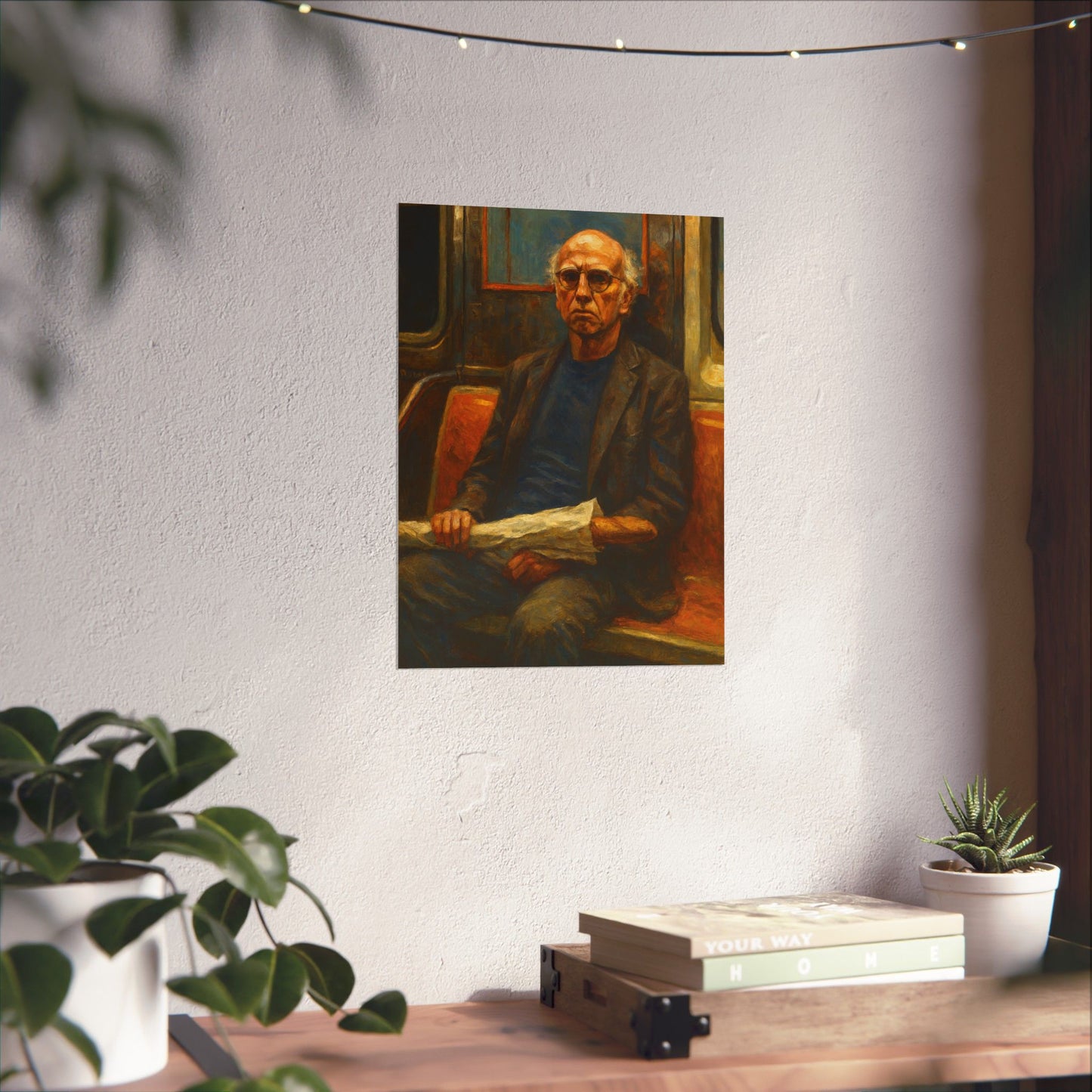 Larry David Subway Portrait Matte Poster — Vintage Pop Culture Wall Art