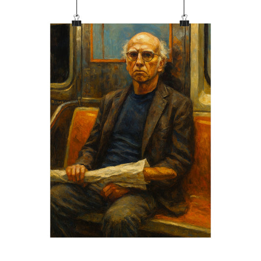 Larry David Subway Portrait Matte Poster — Vintage Pop Culture Wall Art