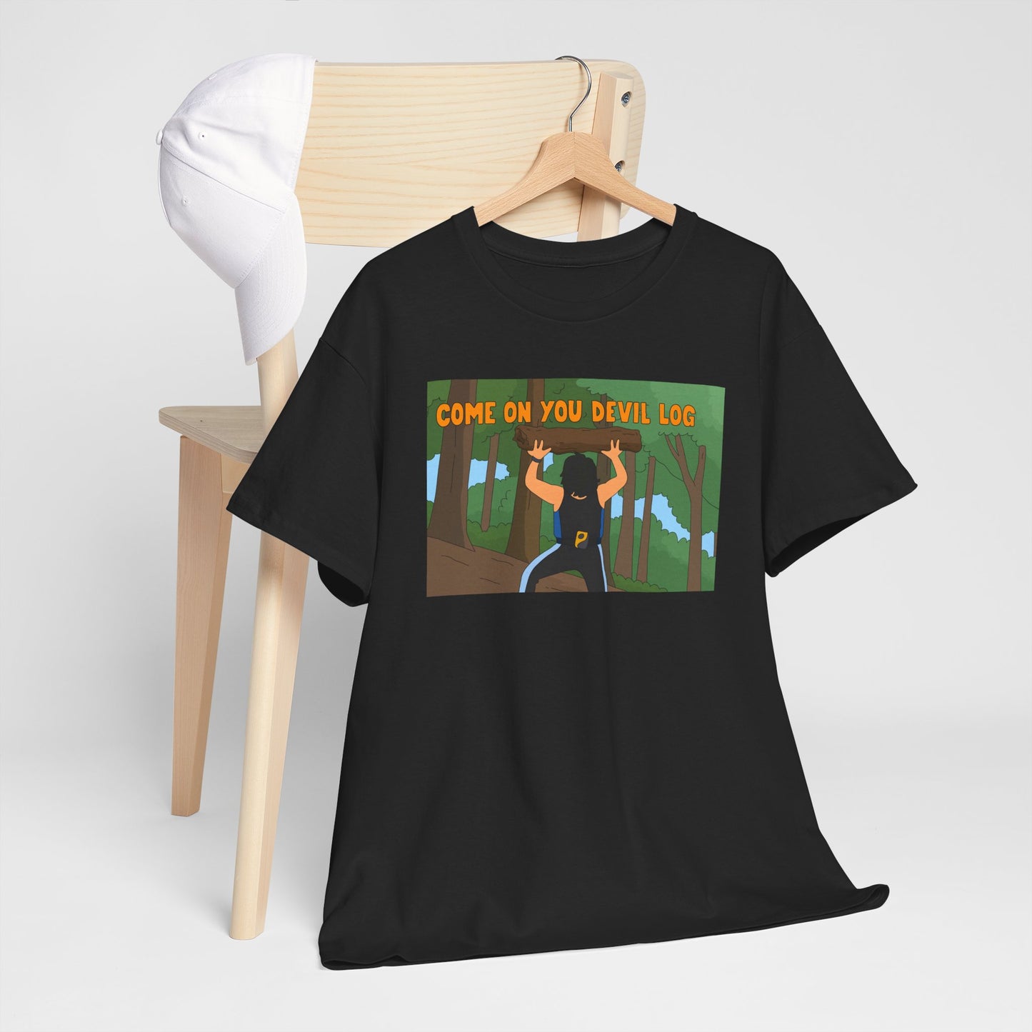 Tony Perkins 'Devil Log' Graphic Tee — Heavyweights Bob’s Burger Style